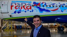 Governador Helder Barbalho conheceu a aeronave com pintura em homenagem ao Pará