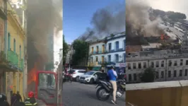 Fogo tomou conta do casarão histórico em incêndio que assustou moradores de Belém na tarde desta quarta (13)