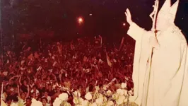 O Papa São João Paulo II durante a missa campal em Belém, no ano de 1980.