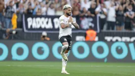 Yuri Alberto comemora gol contra a Portuguesa, na vitória por 2 a 0 que tirou o Corinthians da zona de rebaixamento do Paulistão.