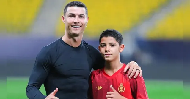 Imagem ilustrativa da notícia CR7 assusta fãs ao compartilhar foto com o filho na academia