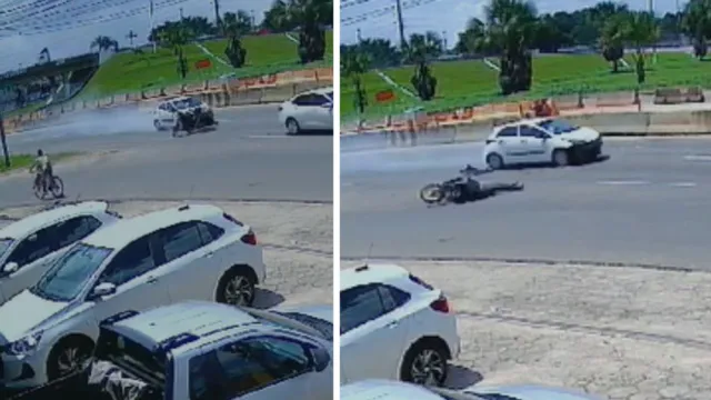 Imagem ilustrativa da notícia Proposital? Motorista atropela motociclista na BR-316