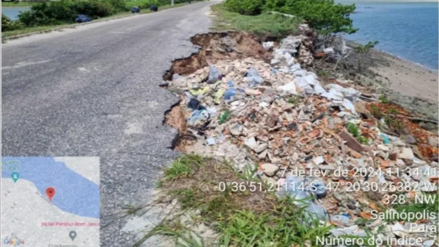 Imagem ilustrativa da notícia Risco em área de erosão pode interditar Avenida de Salinas