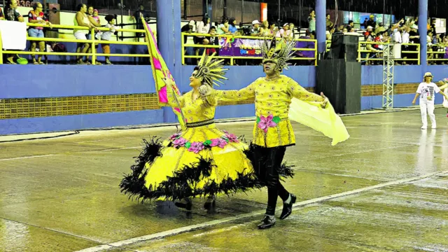 Imagem ilustrativa da notícia Chuva não tira empolgação do desfile na Aldeia Cabana