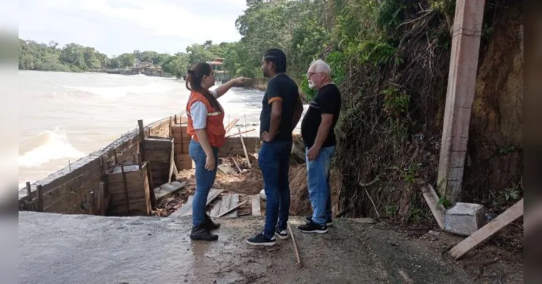 Imagem ilustrativa da notícia Defesa Civil faz visita em área de desabamento em Mosqueiro