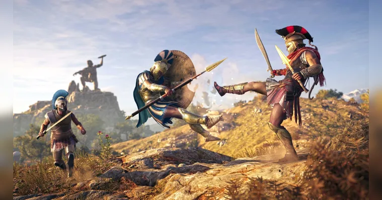 Imagem ilustrativa da notícia Assassin's Creed Odyssey: batalha é usada em aula e viraliza