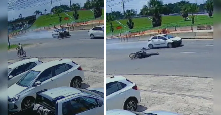 Imagem ilustrativa da notícia Proposital? Motorista atropela motociclista na BR-316