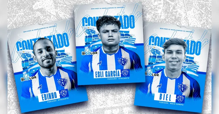 Imagem ilustrativa da notícia Paysandu anuncia a contratação de dois atacantes e um meia