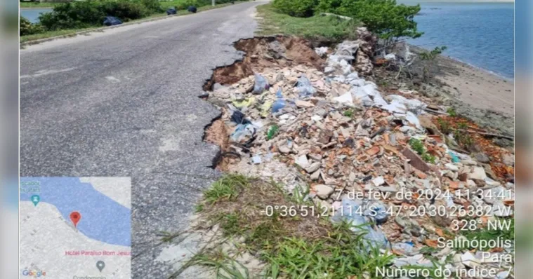 Imagem ilustrativa da notícia Risco em área de erosão pode interditar Avenida de Salinas