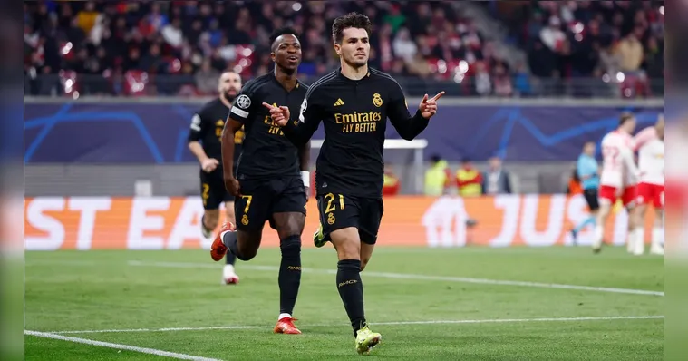 Imagem ilustrativa da notícia Brahim Díaz brilha e Real Madrid vence Leipzig na Champions