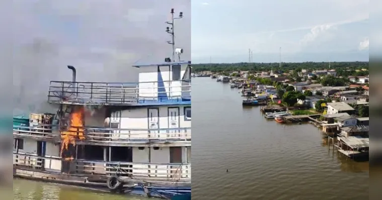 Imagem ilustrativa da notícia Rebocador de balsa pega fogo em porto de Bagre, no Marajó
