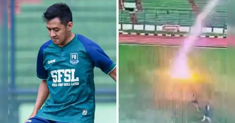 Imagem ilustrativa da notícia Vídeo: jogador morre após ser atingido por raio em amistoso