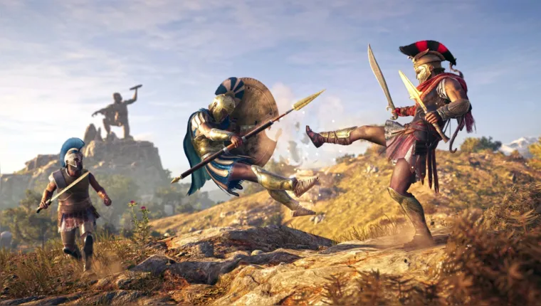 Imagem ilustrativa da notícia Assassin's Creed Odyssey: batalha é usada em aula e viraliza