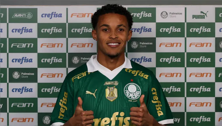 Imagem ilustrativa da notícia Atacante Lázaro é apresentado oficialmente no Palmeiras