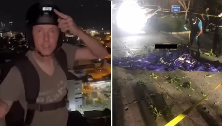 Imagem ilustrativa da notícia Vídeo: paraquedas falha e homem morre ao saltar de edifício