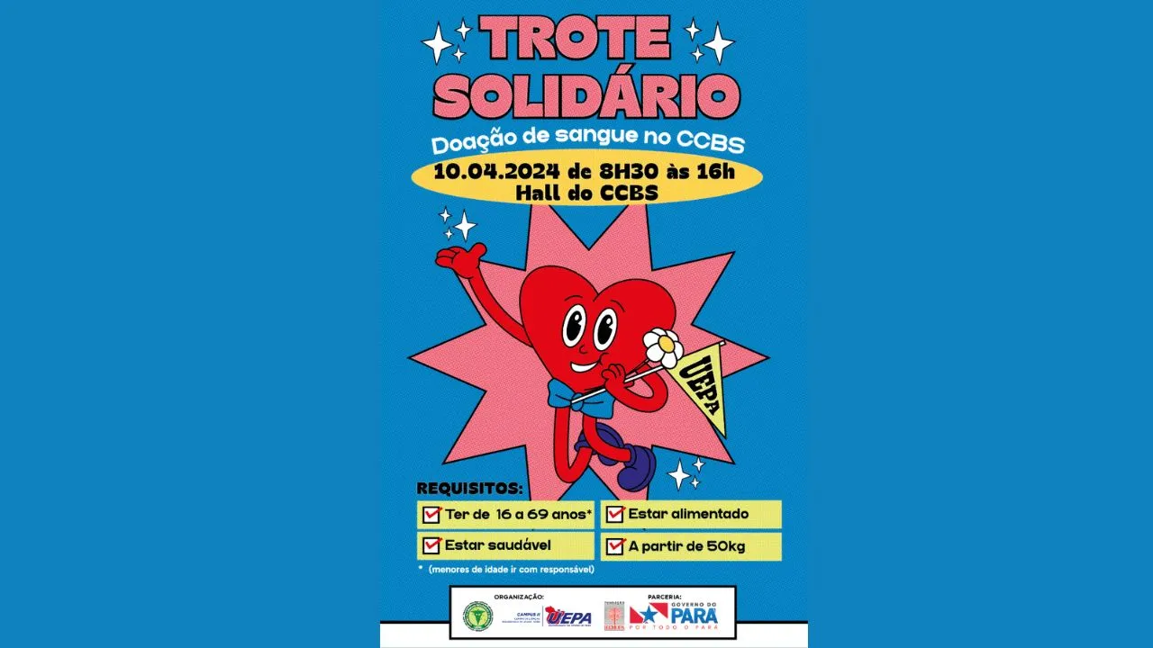 A programação do Trote Solidário faz parte do projeto de acolhimento dos calouros de 2024.