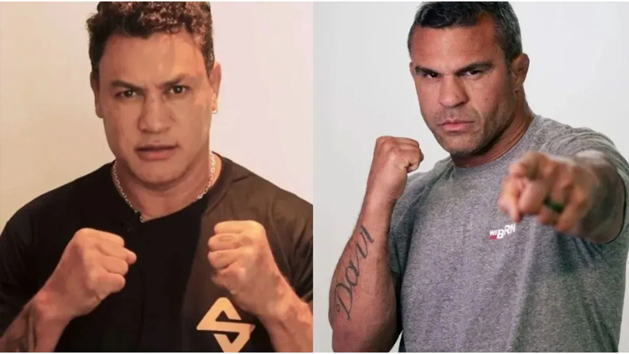Os lutadores Popó e Vitor Belfort, respectivamente.