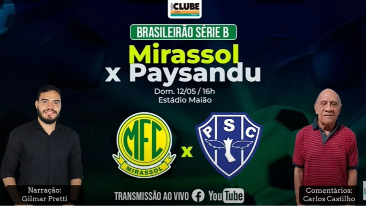 Mirassol e Paysandu se encaram no Estádio Campos Maia, em Mirassol.