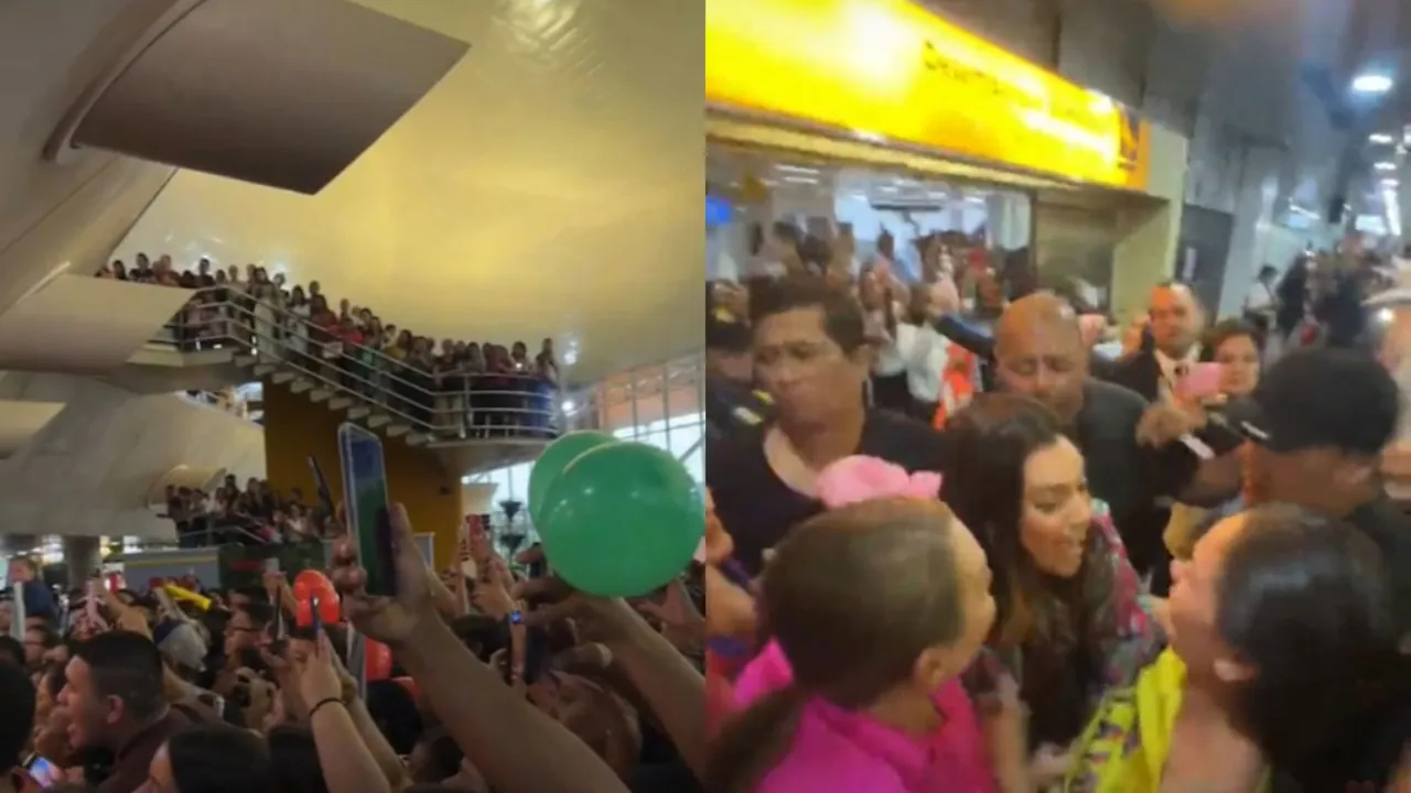 Multidão recebeu Alane Dias no Aeroporto de Belém na tarde desta quinta-feira (25)