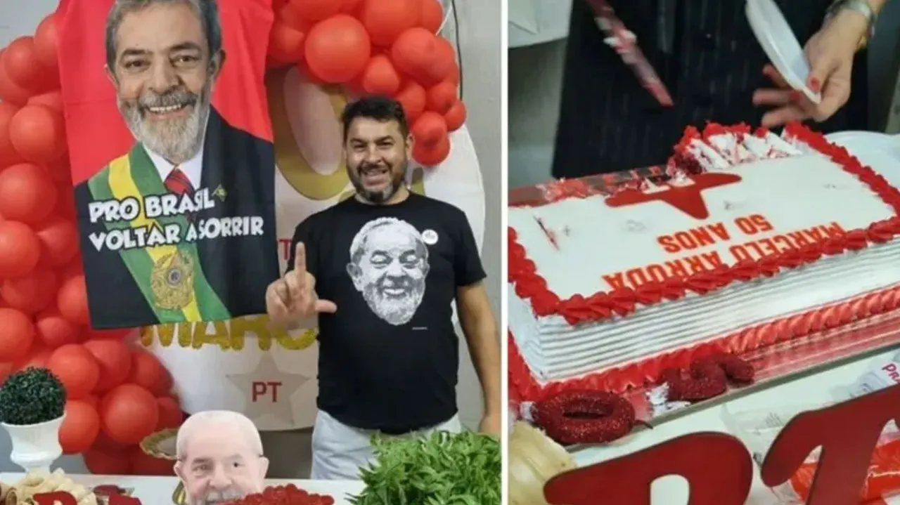 Marcelo Arruda foi morto por um bolsonarista enquanto comemorava seus 50 anos em uma festa temática do PT.