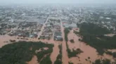 Imagens de drone revelam dimensão da inundação em Venâncio Aires, no Rio Grande do Sul.