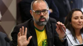 O influenciador bolsonarista Allan Santos, do site Terça Livre, presta depoimento à CPMI das Fake News, no Senado Federal