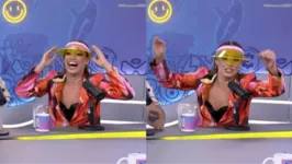 Bia do BBB 24, participou do programa MesaCast BBB e, durante dinâmica, precisou fazer um anúncio publicitário para diversos itens que marcaram o reality show - dentre eles, a viseira de Fernanda