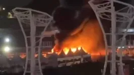 Incêndio em tenda de apoio no Lollapalooza, no Autódromo de Interlagos.