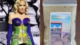 Em uma loja online, foi anunciado um item inusitado relacionado ao show: saquinhos de areia da praia de Copacabana