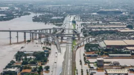 Sobrevoou de áreas afetadas pelas chuvas no Rio Grande do Sul.