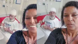 Momento em que sobrinha tira foto com o tio ainda vivo no hospital