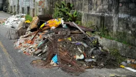 Pilha de lixo deixada pela Prefeitura de Ananindeua se tornou ponto de descarte de entulho em via principal de residencial