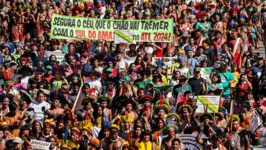 Manifestação de indígenas em Brasília