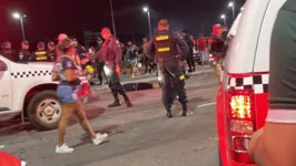 Corpo de torcedor do Clube do Remo ficou na área de acesso ao estacionamento do Lado A do Mangueirão