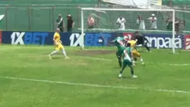 Lance do gol marcado pelo atacante Chula, que garantiu a Tuna Luso na final da Copa Grão Para, na manhã desta quinta-feira (4), no Souza.