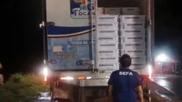 Carga apreendida de pescado estava dentro de caminhão abordado em Palestina do Pará