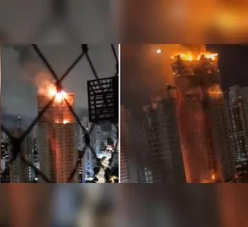 Imagem ilustrativa da imagem Vídeo: incêndio atinge prédio em Pernambuco