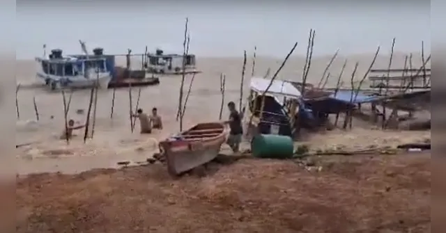 Imagem ilustrativa da notícia Forte temporal causa estragos em cidade do oeste do Pará