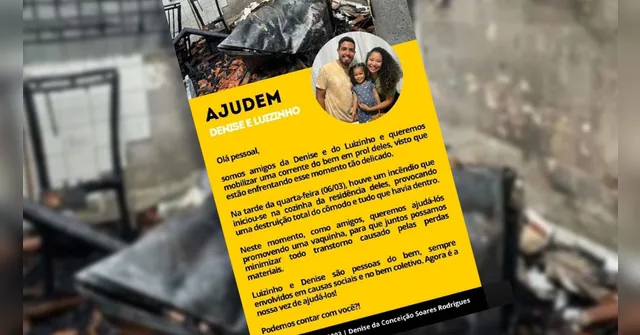 Imagem ilustrativa da notícia Casal tem casa destruída em incêndio e precisa de ajuda