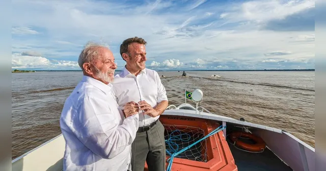 Imagem ilustrativa da notícia Lula e Macron desembarcam em Belém e vão à Ilha do Combu
