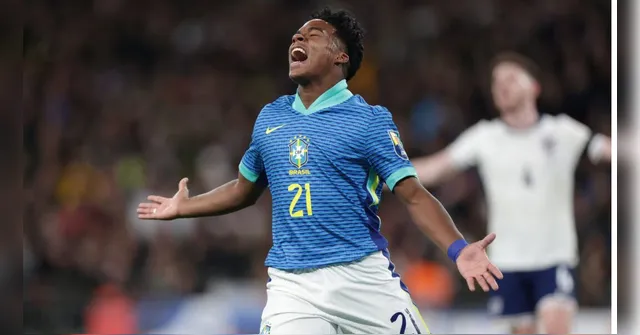 Imagem ilustrativa da notícia Brasil vence Inglaterra com gol de Endrick em Wembley