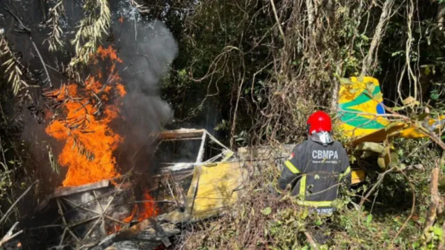 Imagem ilustrativa da notícia Piloto e passageiro são ejetados de avião que caiu no Pará