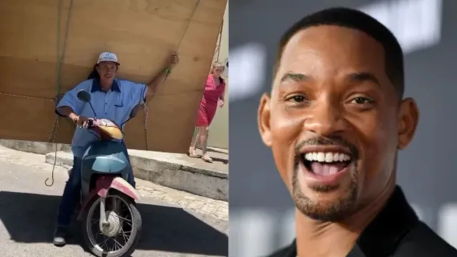 Imagem ilustrativa da notícia Transporte de guarda-roupa em moto impressiona Will Smith 