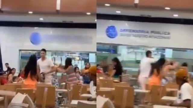 Imagem ilustrativa da notícia Vídeo: mulher flagra marido com suposta amante em shopping
