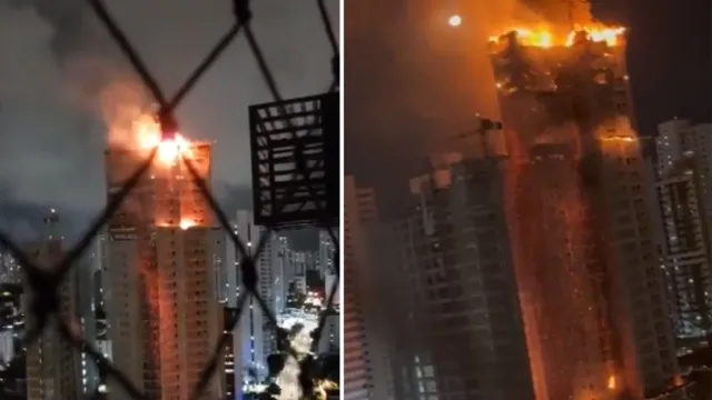 Imagem ilustrativa da notícia Vídeo: incêndio atinge prédio em Pernambuco