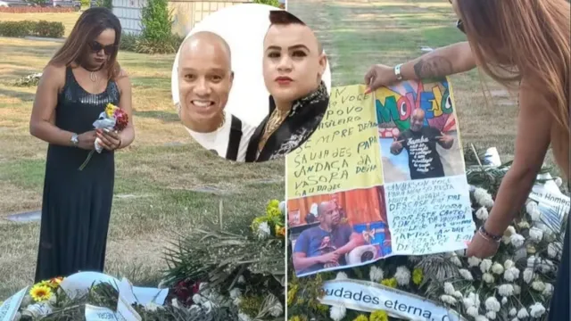 Imagem ilustrativa da notícia Ex-affair de Anderson Leonardo visita túmulo do cantor no RJ