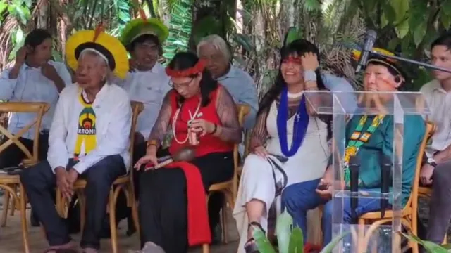 Imagem ilustrativa da notícia Raoni e líderes indígenas aguardam Lula e Macron no Combu