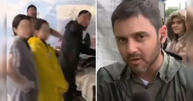 Imagem ilustrativa da notícia Repórter da Globo é atacado ao vivo por voluntários no RS