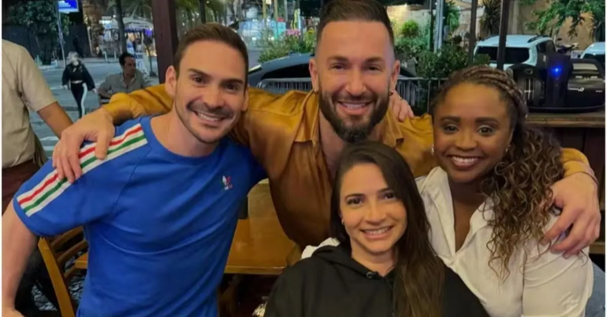 Lendas da ginástica se reuniram em um barzinho no Rio de Janeiro.