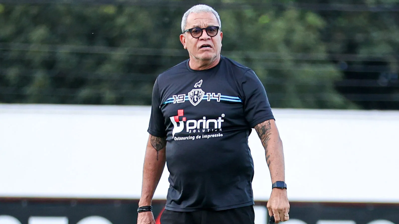 Hélio dos Anjos durante último treino do Paysandu, em Goiânia, antes da decisão desta quarta-feira (29), pela Copa Verde.